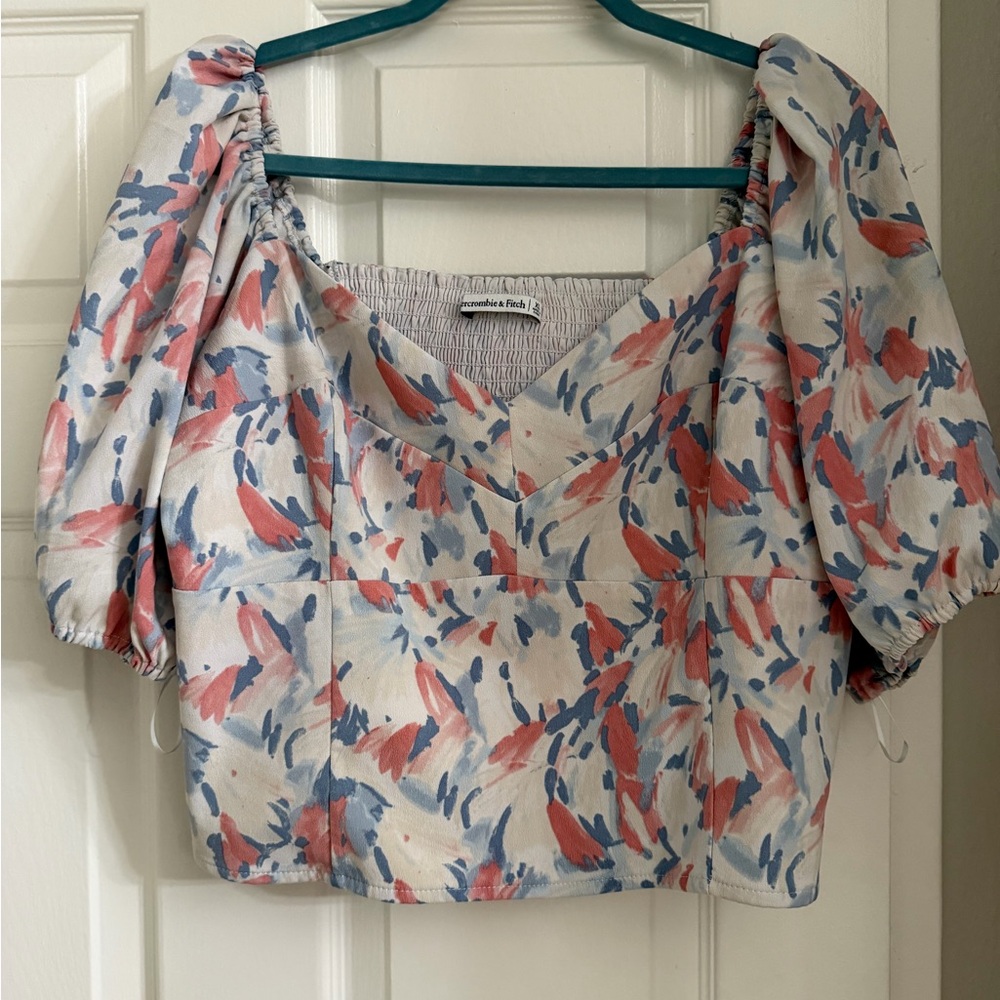 Abercrombie & Fitch Multicolor Puff Sleeve Blouse